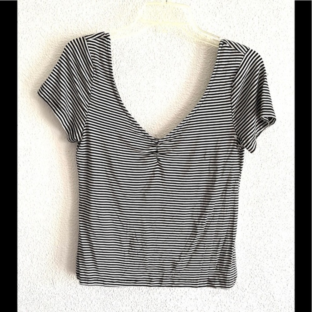 TEN SIXTY SHERMAN striped cropped top- L